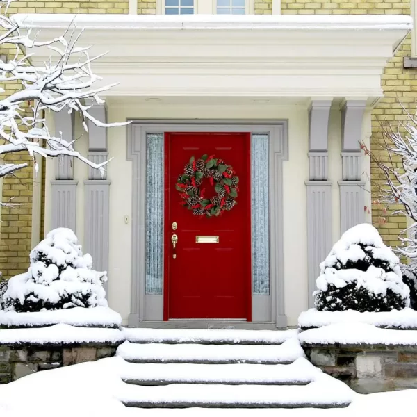 Fraser Hill Farm 24 in. Artificial Christmas Wreath with Red Berries and Pinecones