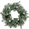 Fraser Hill Farm 24 in. Artificial Christmas Wreath with Ornaments and Frosted Pine Branches