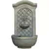 Sunnydaze Decor Rosette Resin French Limestone Solar-On-Demand Outdoor Wall Fountain