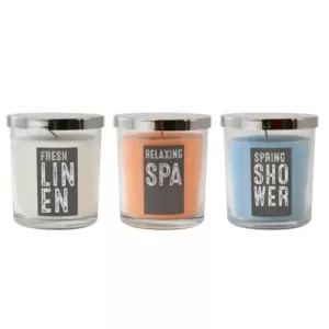 LUMABASE Fresh Collection Scented Candles in 10 oz. Glass Jars (Set of 3)