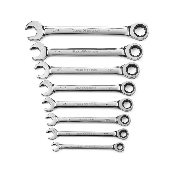 GEARWRENCH Open and Box End Ratcheting Wrench Set (8-Piece)