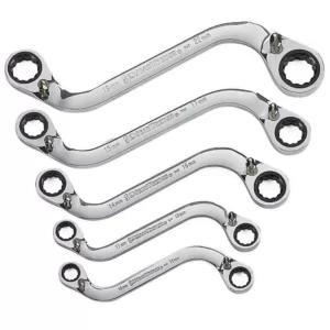 GEARWRENCH S-Shaped Reversible Double Box Ratcheting Wrench Set (5-Piece)