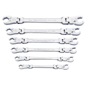 GEARWRENCH Metric Ratcheting Flex Flare Nut Wrench Set (6-Piece)