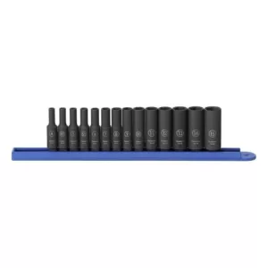 GEARWRENCH 1/4 in. Drive Metric Deep Impact Socket Set (14-Piece)