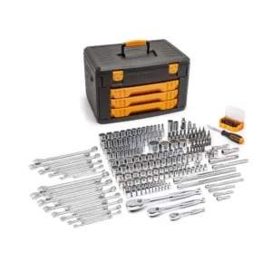 GEARWRENCH 12-Point Mechanics Tool Set in 3 Drawer Box (243-Piece)