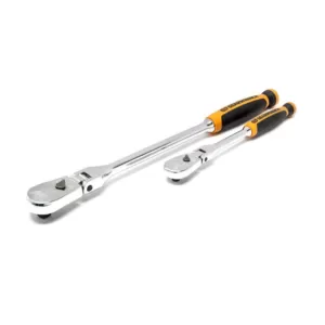 GEARWRENCH 1/4 in. and 3/8 in. 90-Tooth Dual Material Flex Head Ratchet Set (2-Piece)