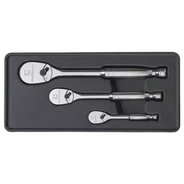 GEARWRENCH 1/4 in., 3/8 in. and 1/2 in. Drive 84-Tooth Full Polish Ratchet Set (3-Piece)