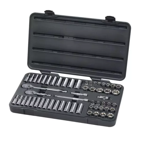 GEARWRENCH 3/8 in. Drive 6-Point Ratchet and SAE/Metric Socket Set (57-Piece)