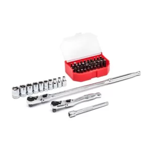 GEARWRENCH 1/4 in. Drive 6-Point Standard Metric Slim Head Mechanics Tool Set (45-Piece)