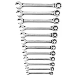 GEARWRENCH Metric Open End Ratcheting Wrench Set (12-Piece)