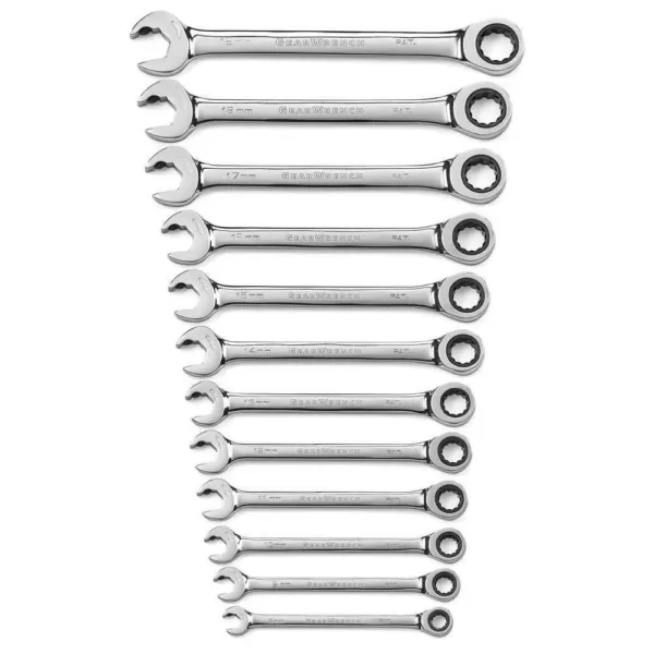 GEARWRENCH Metric Open End Ratcheting Wrench Set (12-Piece)