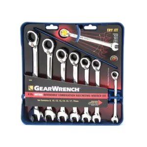 GEARWRENCH Metric Reversible Combination Ratcheting Wrench Set (8-Piece)