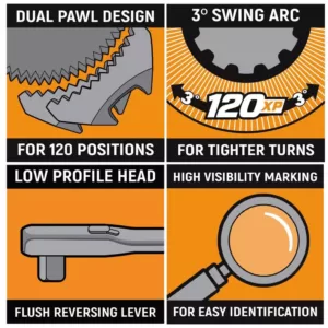 GEARWRENCH 3/8 in. Drive 120XP Teardrop Ratchet