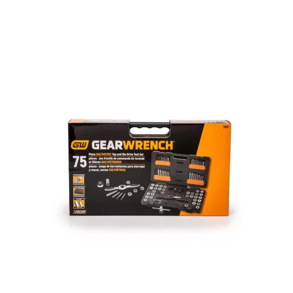 GEARWRENCH SAE/Metric Ratcheting Tap and Die Set (75-Piece)