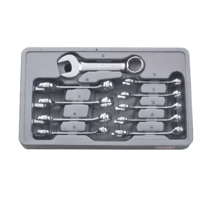 GEARWRENCH Metric Stubby Combination Non-Ratcheting Wrench Set (10-Piece)