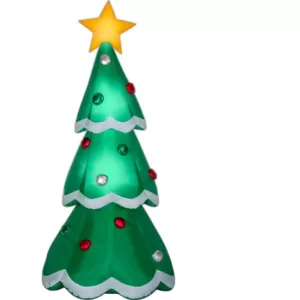 Gemmy 3 ft. W x 3 ft. D x 7 ft. H Airblown Inflatable Christmas Tree with Metallic Ornaments