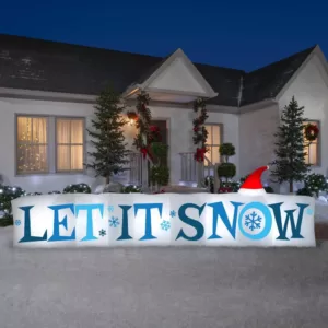 Gemmy 4 ft H. x 14ft W. Inflatable Airblown-Let It Snow Sign-LG