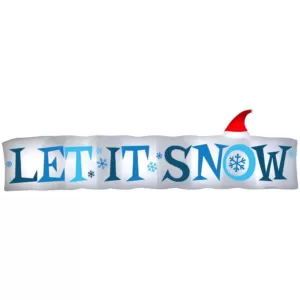 Gemmy 4 ft H. x 14ft W. Inflatable Airblown-Let It Snow Sign-LG