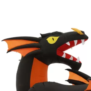 Gemmy 7.5 ft. Fire and Ice Two-Headed Dragon Halloween Inflatable with Animated Projection