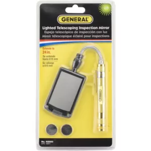 General Tools LED Lighted 24 in. Telescoping Rectangular Inspection Mirror Tool