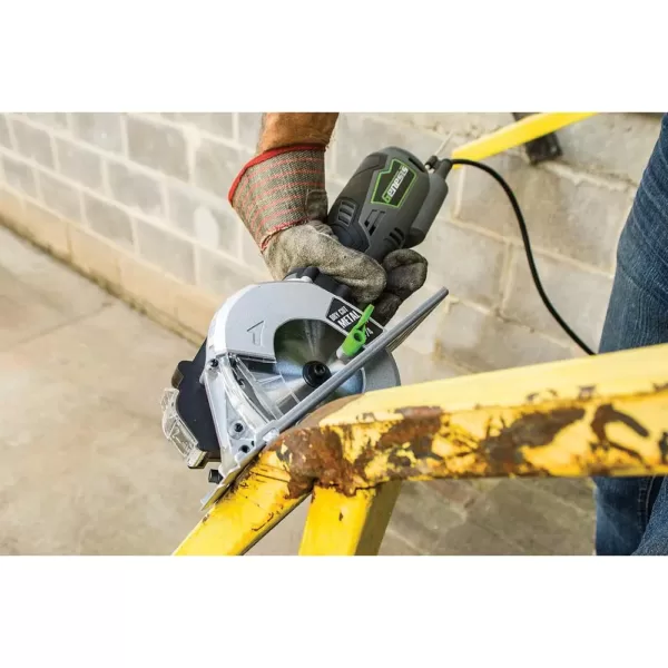 Genesis 5.8 Amp 4-3/4 in. Control Grip Metal Cutting Compact Circular Saw with Chip Collector and Metal Cutting Blade