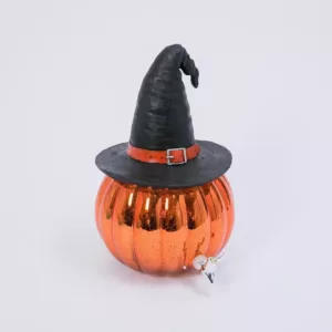 Gerson Halloween 17 in. H Glass Pumpkin Beverage Dispenser with Hat