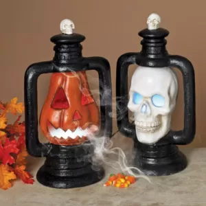 Gerson 18.88 in. H Assorted Halloween Electric Smoking Lanterns (Set of 2 )