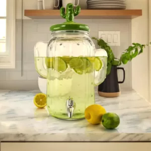 Gibson Home Cactus Cooler 1.3 Gal. Glass Drink Dispenser