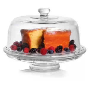 Gibson Home Great Foundations 1-Tier Clear Glass Cake Stand