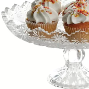 Gibson Home Jewelite 1-Tier Clear Glass Cake Stand