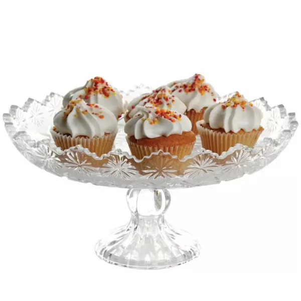 Gibson Home Jewelite 1-Tier Clear Glass Cake Stand