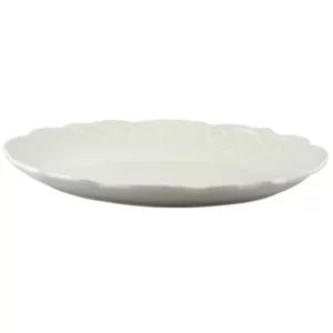 Gibson Home Royal Abbey White Durastone Oval Embossed Platter