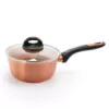 Gibson Home Hummington 1.7 qt. Aluminum Ceramic Nonstick Sauce Pan in Metallic Copper with Glass Lid