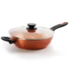 Gibson Home Home Cuisine 3 qt. Aluminum Ceramic Nonstick Saute Pan in Copper with Glass Lid