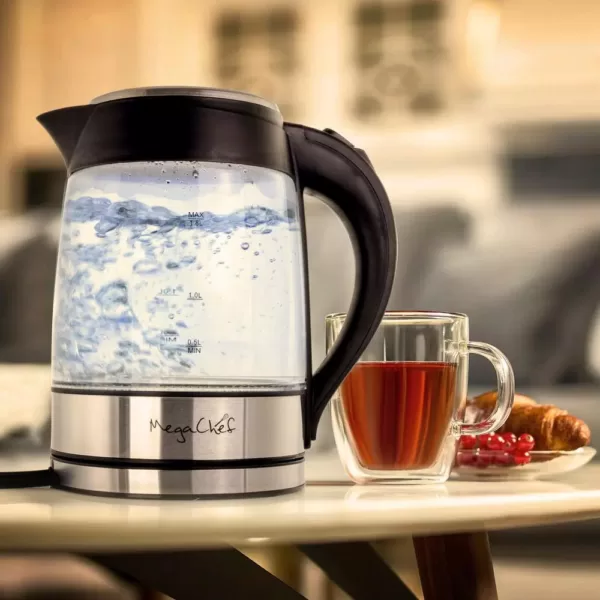 MegaChef 1.8 l Glass and Stainless Steel Electric Tea Kettle