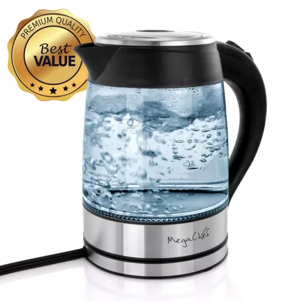 MegaChef 1.8 l Glass and Stainless Steel Electric Tea Kettle