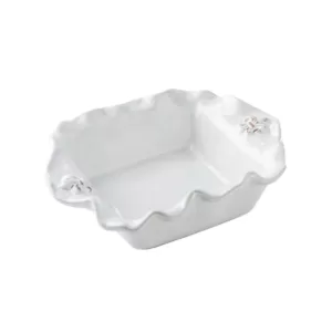 Abigails Fleur De Lis 1.5 Quart White Ceramic Casserole Dish