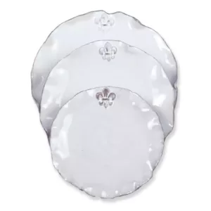 Abigails Fleur De Lis 1.5 Quart White Ceramic Rectangle Casserole Dish