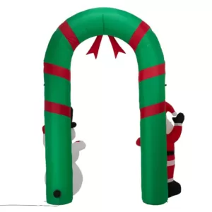 Glitzhome 8 ft. Inflatable Santa Snowman Gate Arch