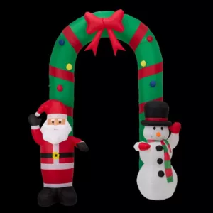 Glitzhome 8 ft. Inflatable Santa Snowman Gate Arch