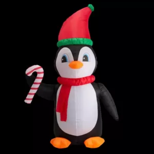 Glitzhome 8 ft. Lighted Inflatable Penguin Decor