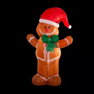 Glitzhome 8 ft. Lighted Inflatable Gingerbread Man Decor