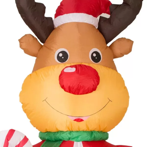 Glitzhome 8 ft. Lighted Inflatable Reindeer Decor