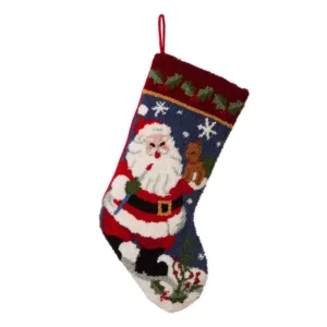 Glitzhome 19.00 in. L Hooked Stocking, Santa