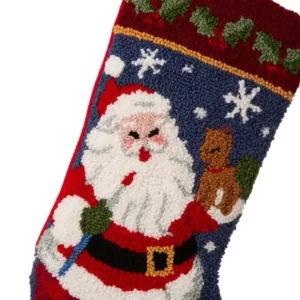 Glitzhome 19.00 in. L Hooked Stocking, Santa