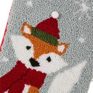 Glitzhome 19 in. L Fox Hooked Stocking