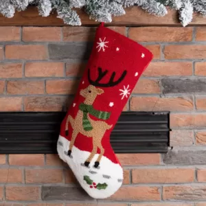 Glitzhome 9.27  in. H Hooked Stocking Reindeer