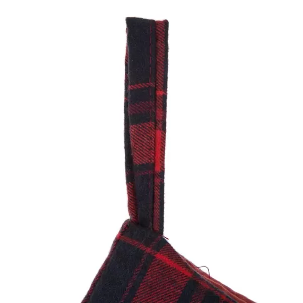 Glitzhome 19 in. L Plush Stocking with Plaid Cuff