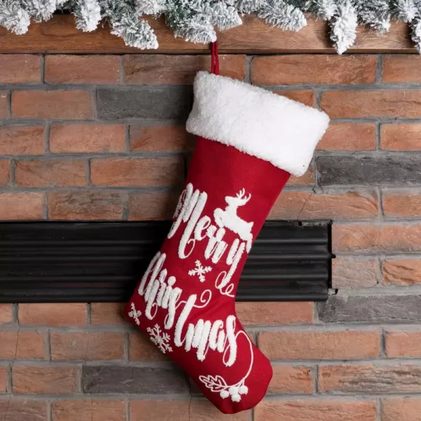 Glitzhome 21 in. H Fabric Stocking, in. Merry Christmas in