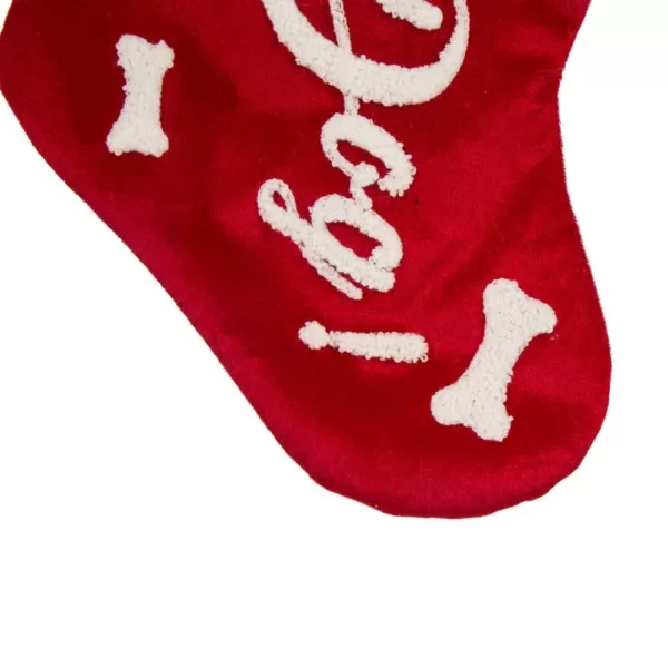 Glitzhome 22 in. L Velvet Christmas Stocking with Plush Cuff- Good Dog